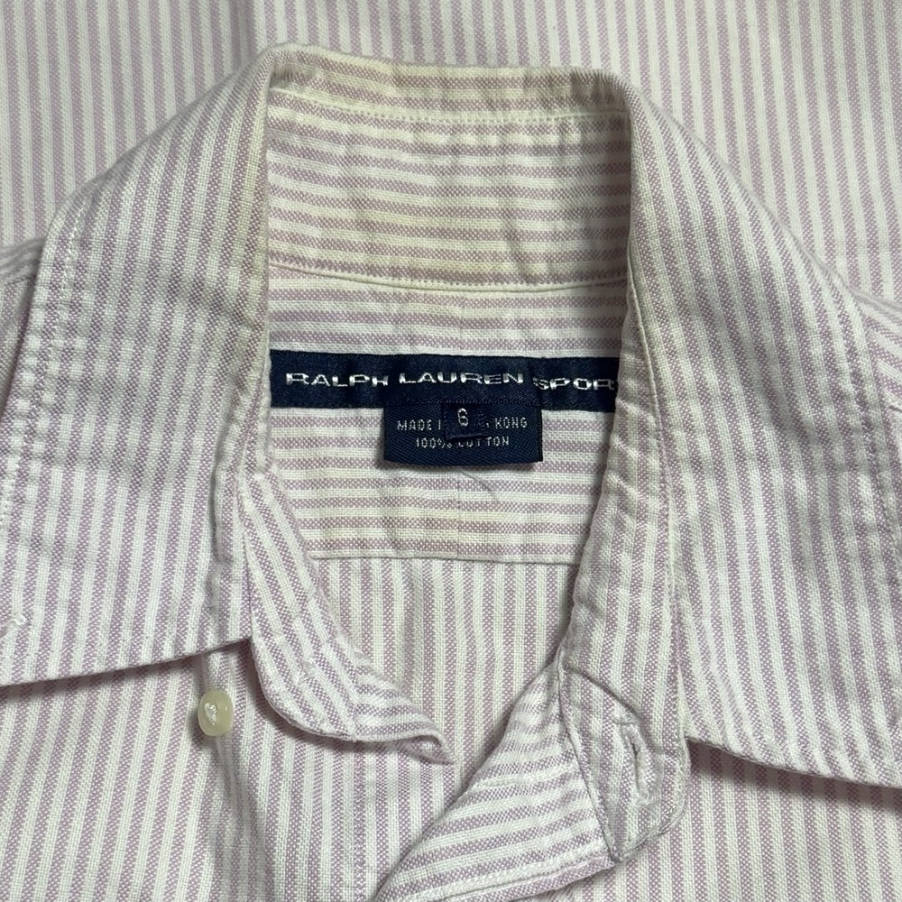Ralph Lauren Sport 100% Cotton Flesh Pony Pink White Stripe Tank Top Rodeo 6 - Picture 10 of 12